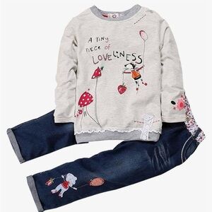 Kids Tales 3T two piece long sleeve shirt and jeans.